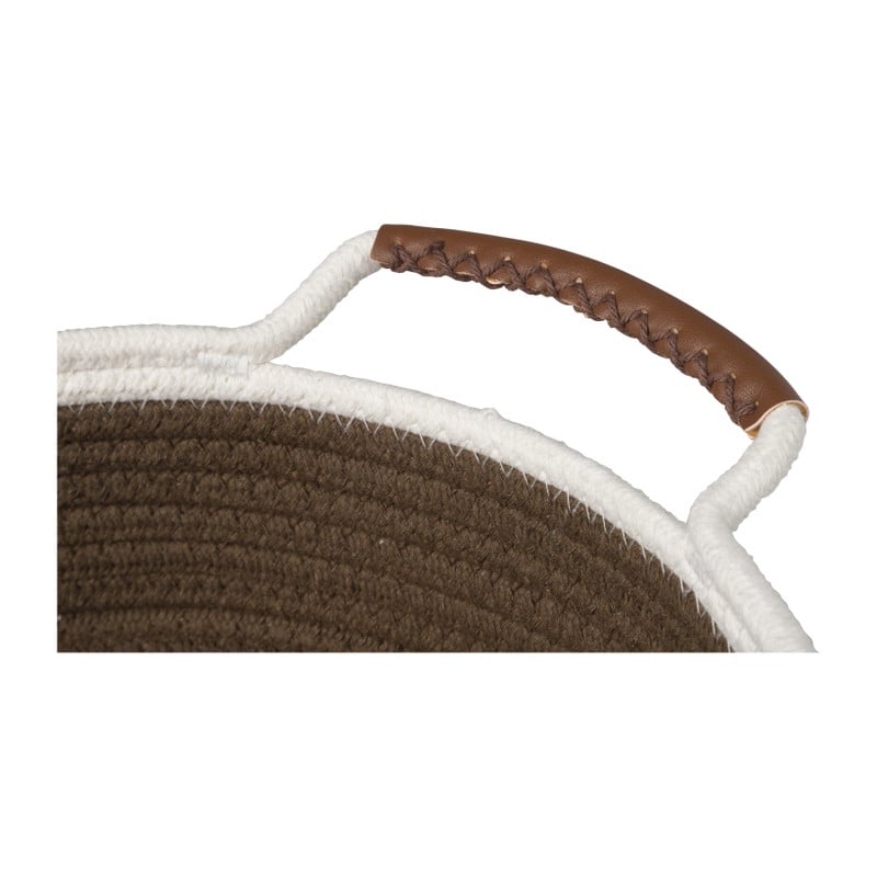 Mand colors laag - bruin/wit - ø27x9 cm