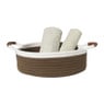 Mand colors laag - bruin/wit - ø27x9 cm