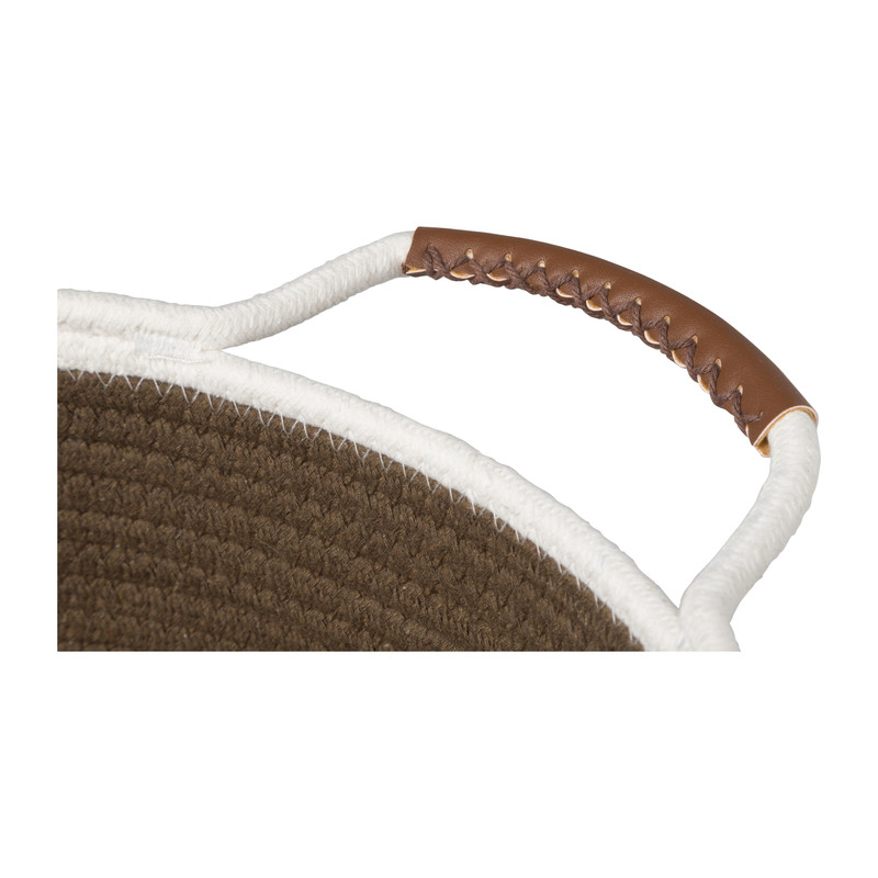Mand colors laag - bruin/wit - ø30x10 cm