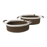 Mand colors laag - bruin/wit - ø30x10 cm