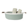 Mand colors laag - groen/wit - ø30x10 cm