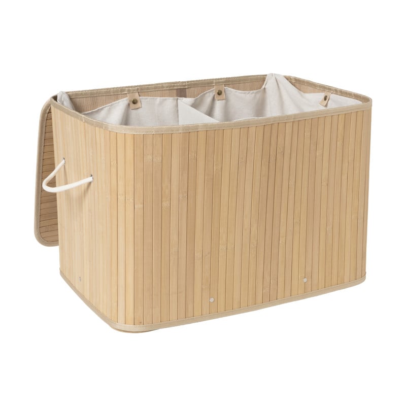 Wasmand bamboe 90 liter - naturel - 60x40x40 cm