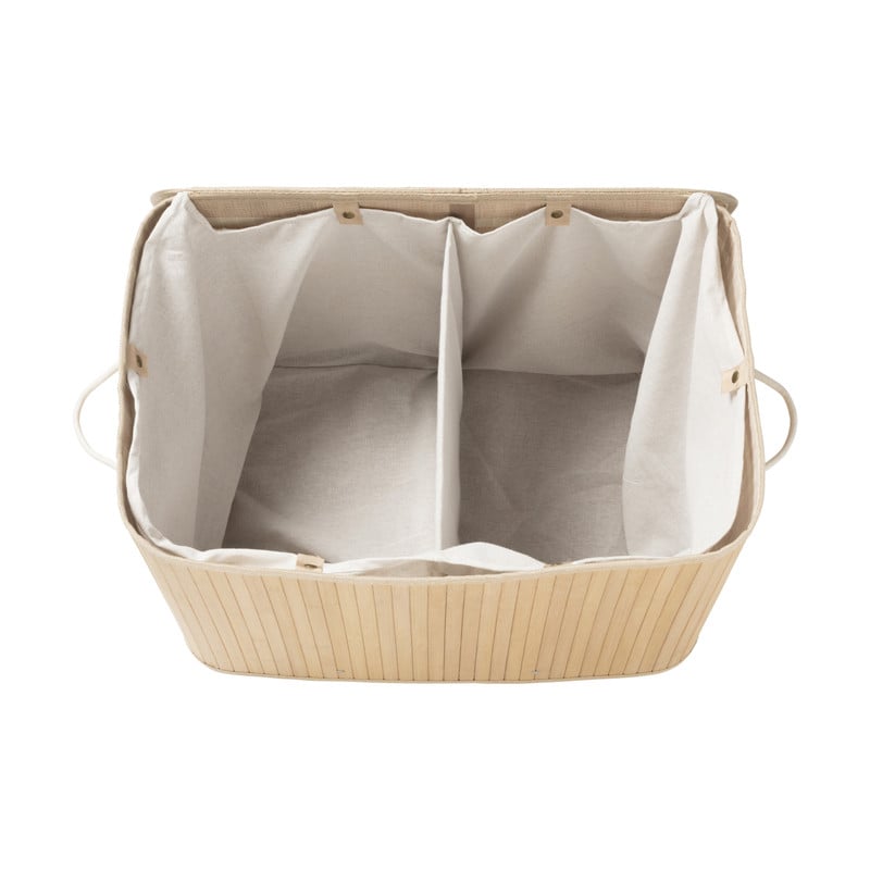 Wasmand bamboe 90 liter - naturel - 60x40x40 cm