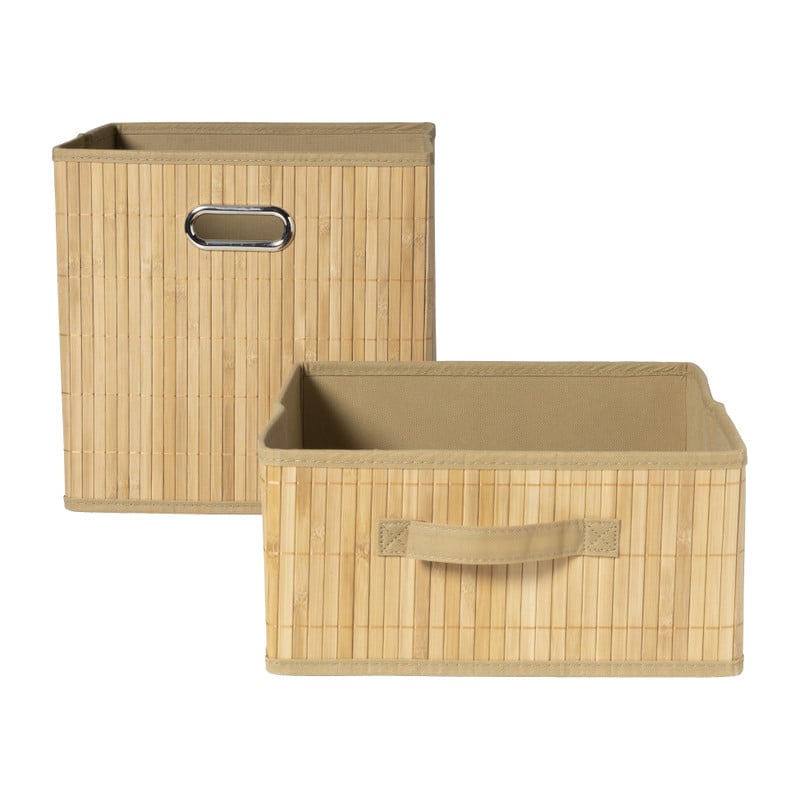 Opbergmand bamboe hoog - bruin - 31x31x31 cm