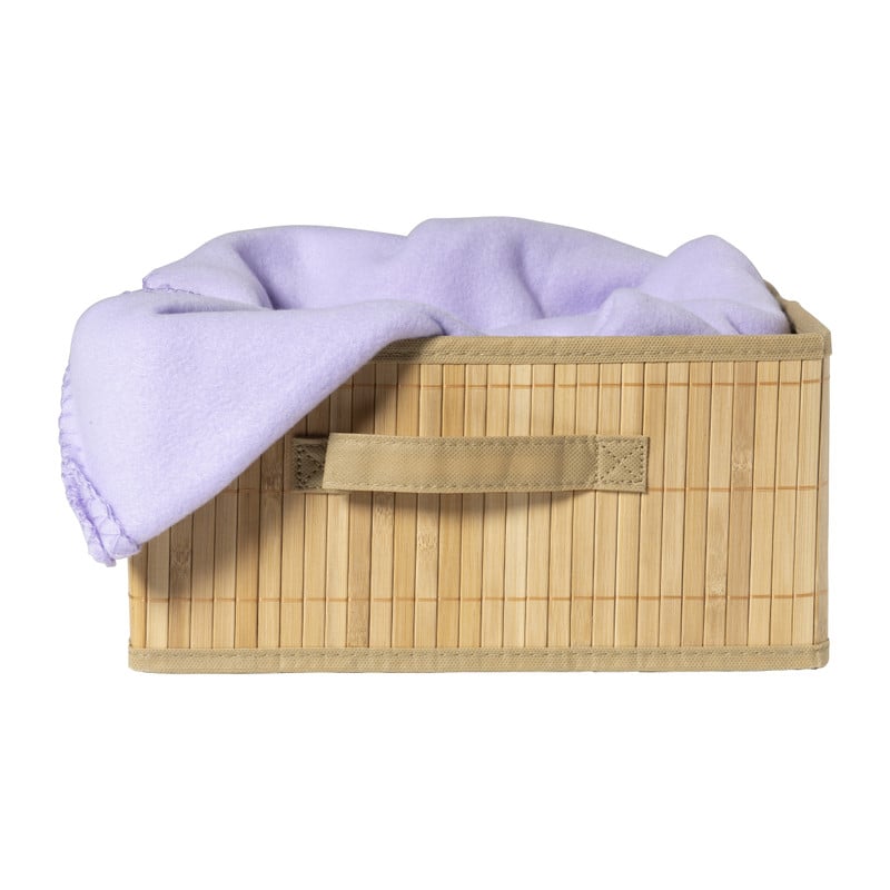 Opbergmand bamboe laag - bruin - 15x31x31 cm