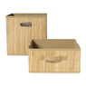 Opbergmand bamboe laag - bruin - 15x31x31 cm