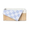 Mand bamboe met teddy - 16x36x27 cm - naturel/wit