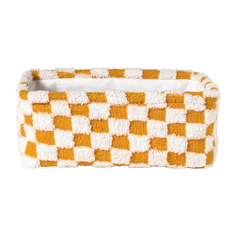 Mand checks middel - oranje/wit - 13x33x23 cm