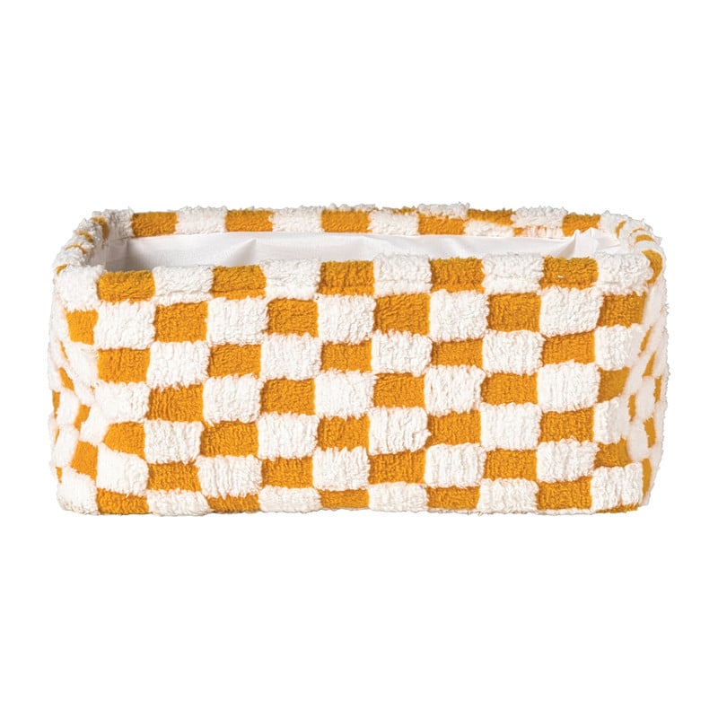 Mand checks groot - oranje/wit - 15x36x26 cm