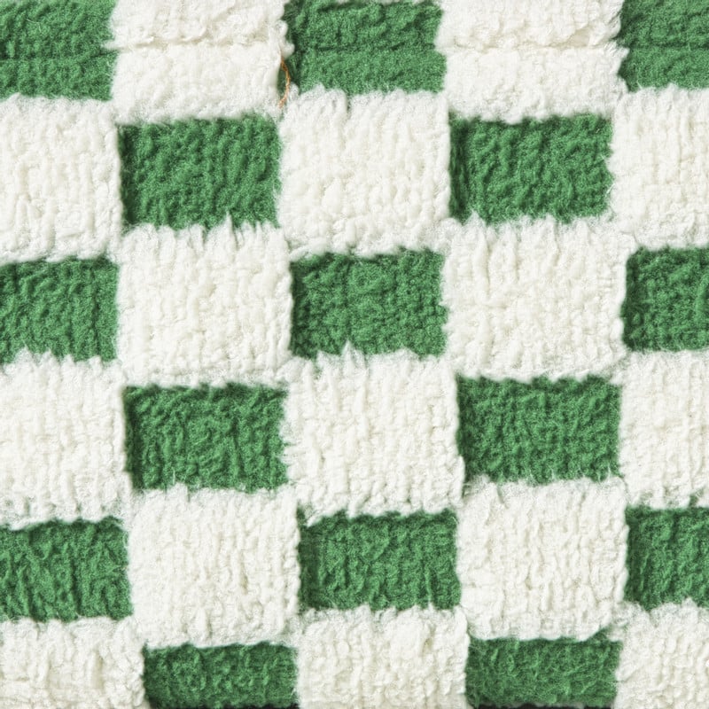 Mand checks groot - groen/wit - 15x36x26 cm