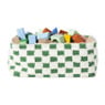 Mand checks groot - groen/wit - 15x36x26 cm