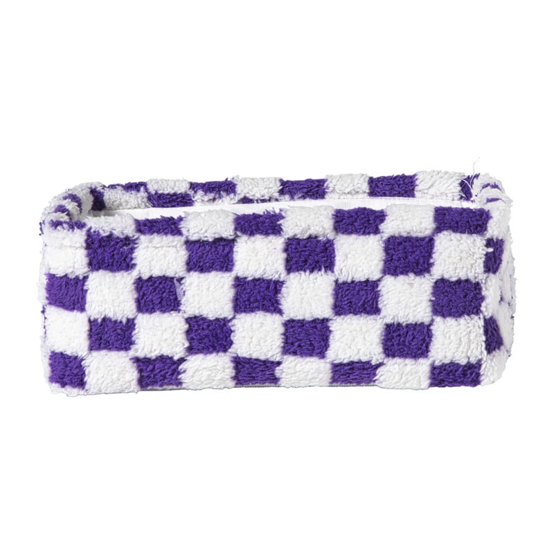 Mand checks klein - paars/wit - 11x30x20 cm