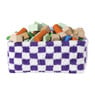 Mand checks middel - paars/wit - 13x33x23 cm