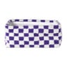 Mand checks groot - paars/wit - 15x36x26 cm