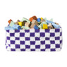 Mand checks groot - paars/wit - 15x36x26 cm