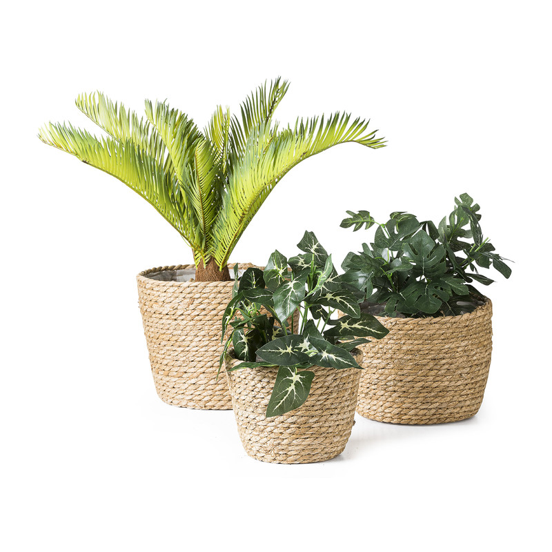 Bloempot met voering - mais - ø22x17 cm 