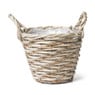 Bloempot rond met voering - bruin/grijs- ⌀20x15 cm 