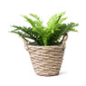 Bloempot rond met voering - bruin/grijs- ⌀20x15 cm 