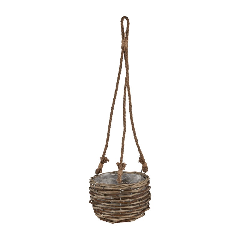 Bloempot aan touw - bruin - 20x12 cm