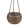 Bloempot aan touw - bruin - 25x15 cm