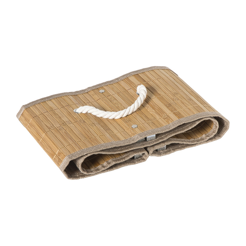 Opbergmand rechthoek laag - bamboe - 26x35x18 cm