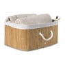 Opbergmand rechthoek laag - bamboe - 26x35x18 cm