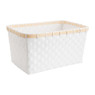 Lademand bamboe rand - wit - 33x23x17 cm