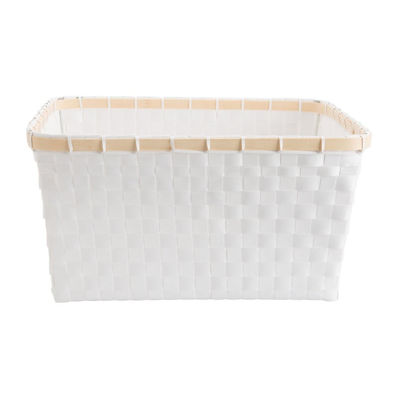 Lademand bamboe rand - wit - 37x27x19 cm