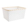 Lademand bamboe rand - wit - 37x27x19 cm
