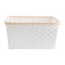 Lademand bamboe rand - wit - 37x27x19 cm