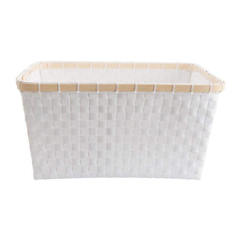 Lademand bamboe rand - wit - 41x31x20 cm