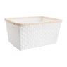 Lademand bamboe rand - wit - 41x31x20 cm
