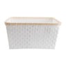 Lademand bamboe rand - wit - 41x31x20 cm