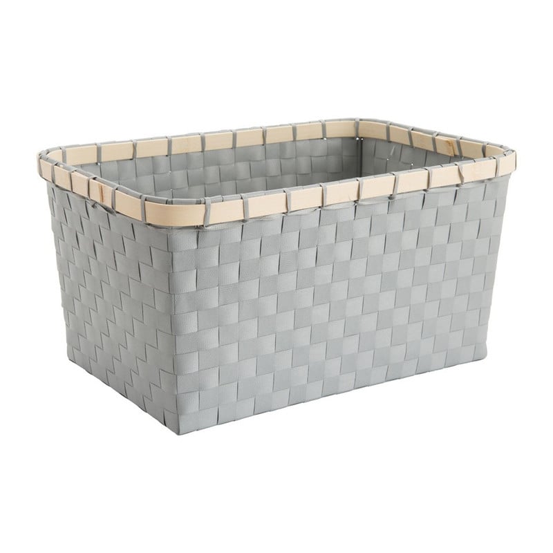 Lademand bamboe rand - grijs - 33x23x17 cm
