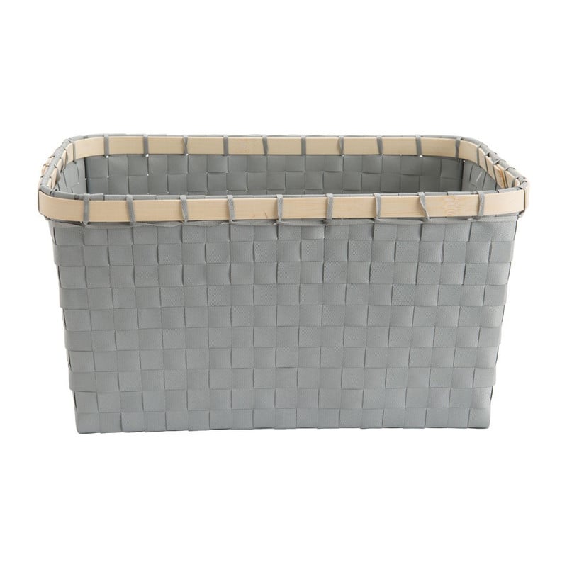 Lademand bamboe rand - grijs - 33x23x17 cm