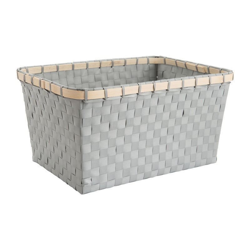 Lademand bamboe rand - grijs - 37x27x19 cm