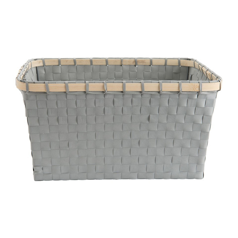 Lademand bamboe rand - grijs - 37x27x19 cm