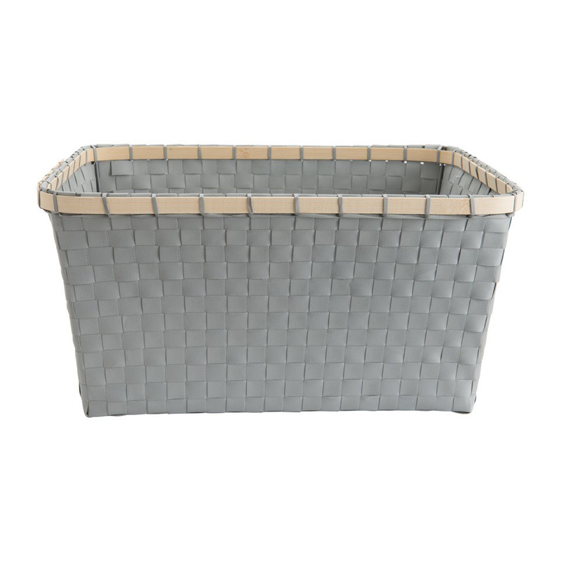 Lademand bamboe rand - grijs - 41x31x20 cm