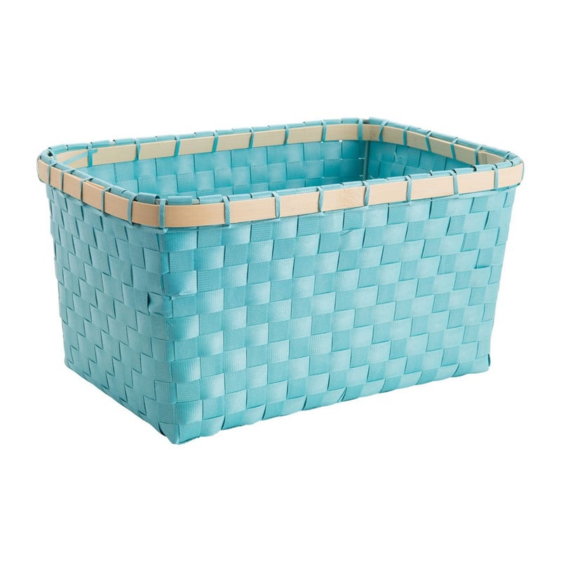 Lademand bamboe rand - blauw - 33x23x17 cm