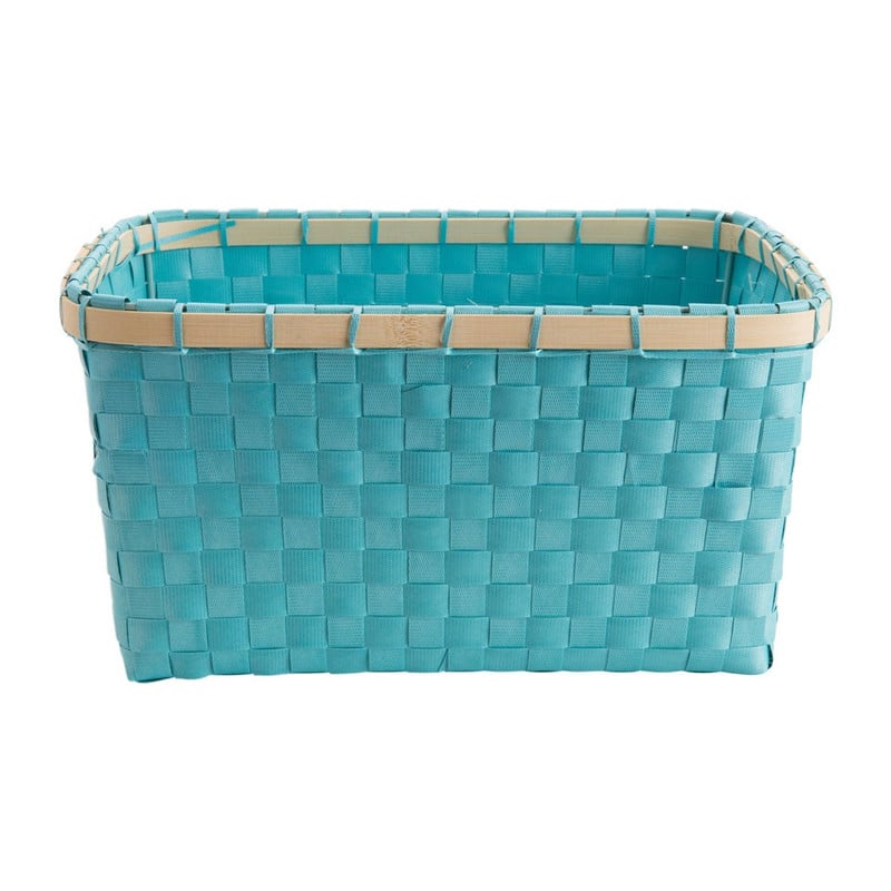 Lademand bamboe rand - blauw - 33x23x17 cm