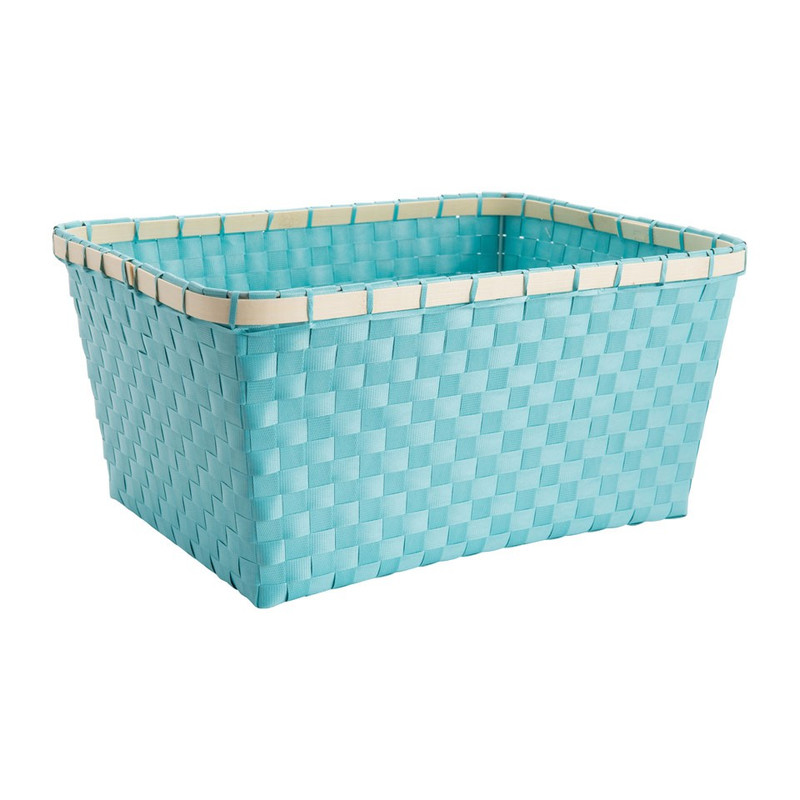 Lademand bamboe rand - blauw - 41x31x20 cm