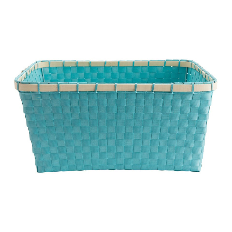 Lademand bamboe rand - blauw - 41x31x20 cm