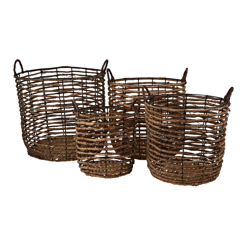 Mand bananenblad - bruin - ⌀ 25 x 25 cm