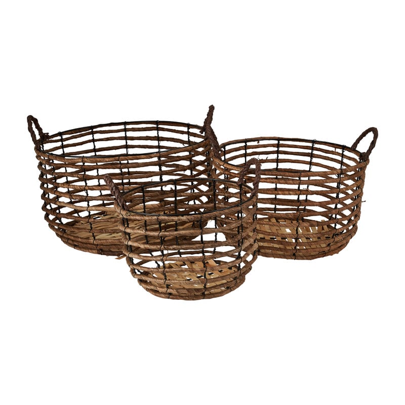 Mand bananenblad - bruin - ⌀ 31 x 18 cm 