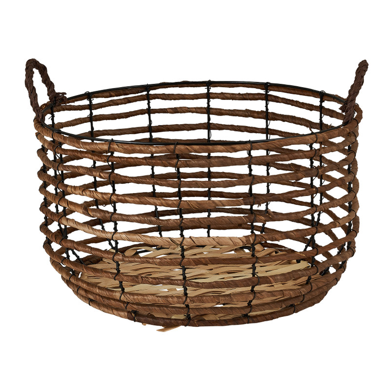 Mand bananenblad - bruin - ⌀ 37 x 21 cm 