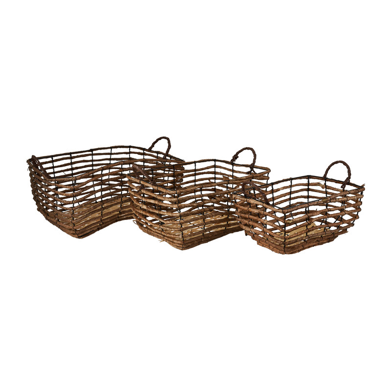 Mand bananenblad - rechthoek - 30 x 23 x 15 cm