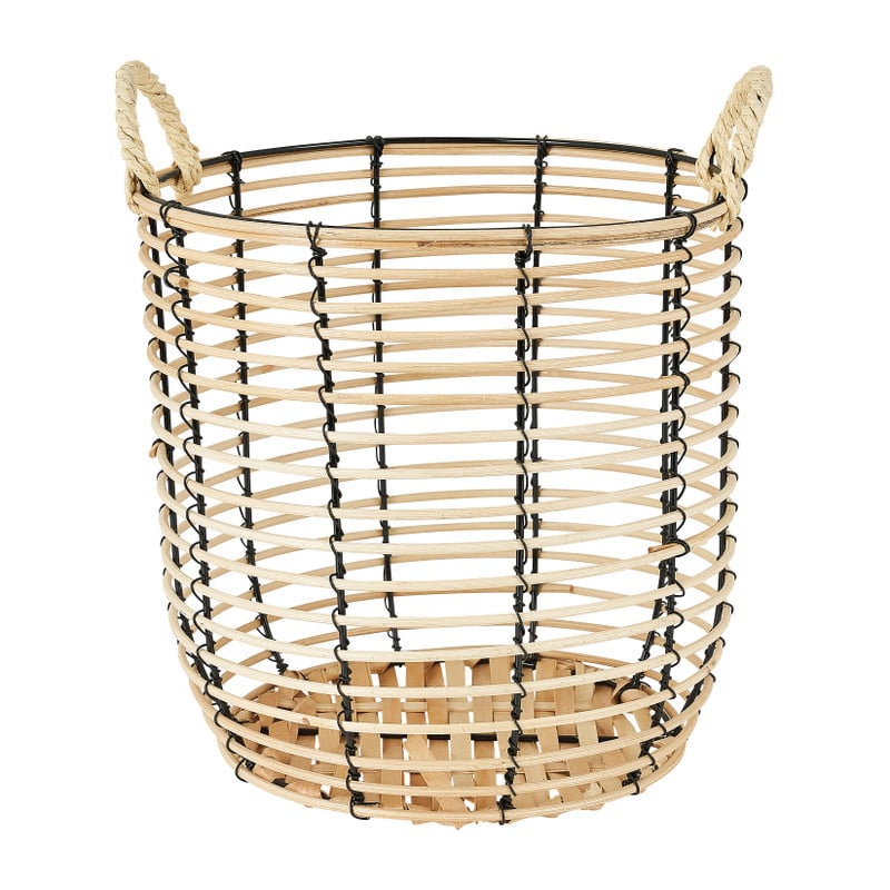 Mand bamboe - zwart -  ⌀ 25 x 25 cm