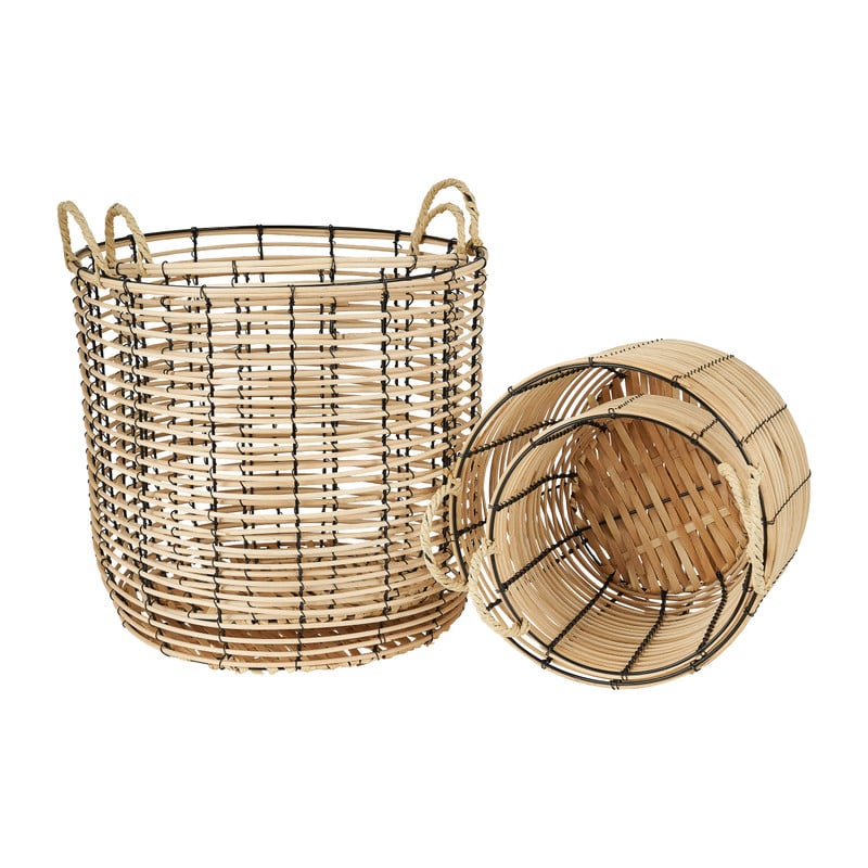 Mand bamboe - zwart -  ⌀ 25 x 25 cm