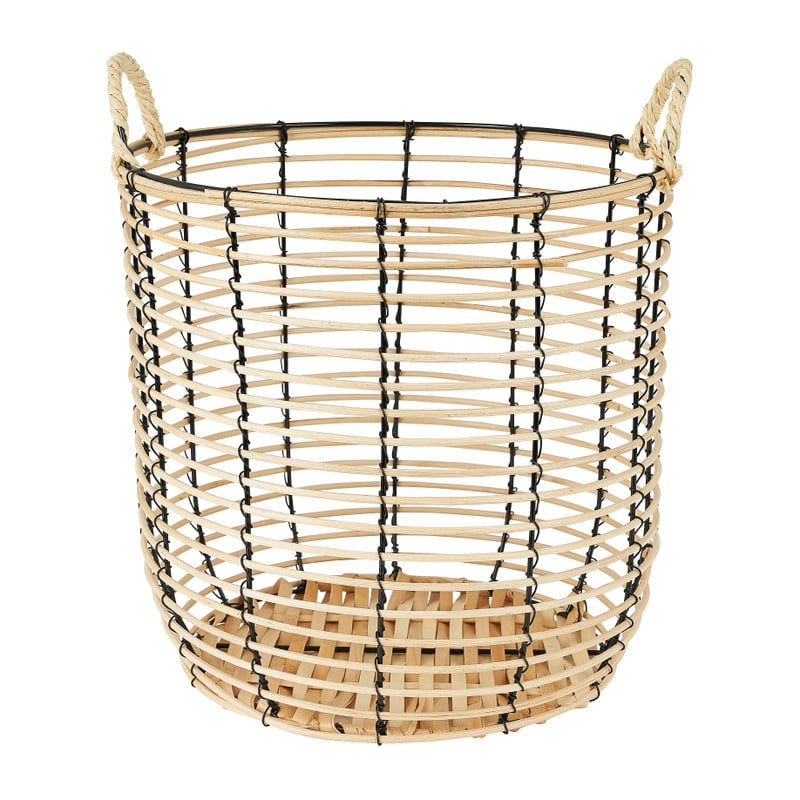 Mand bamboe - zwart -  ⌀ 32 x 30 cm