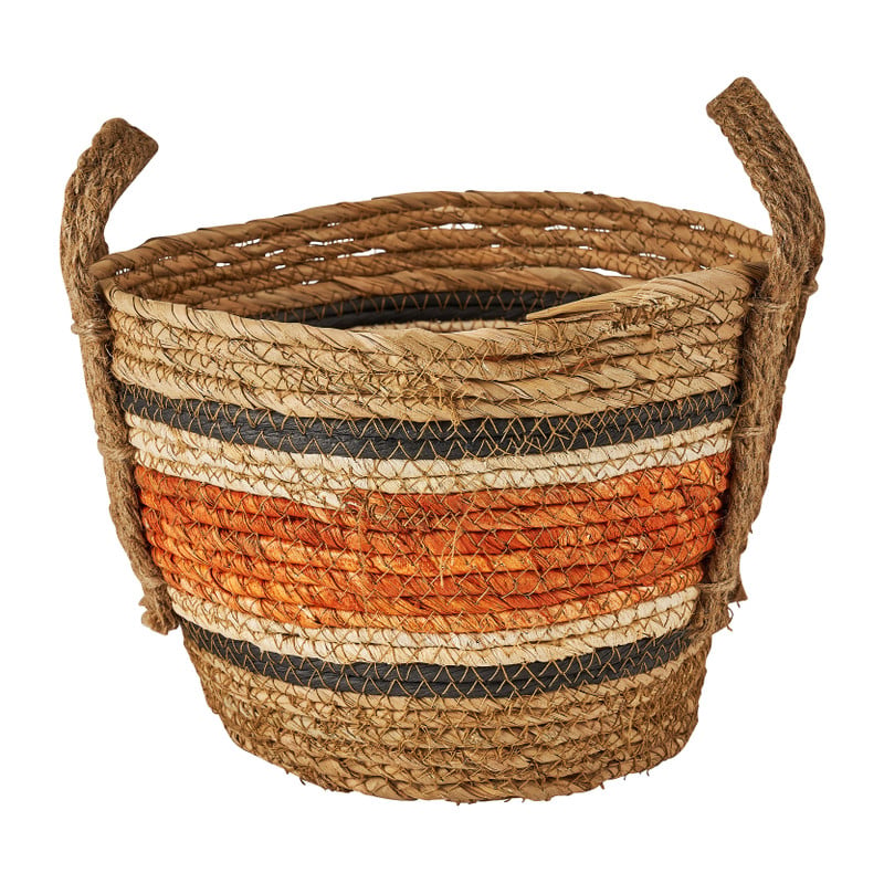 Mand oranje streep - laag - ø25x20 cm